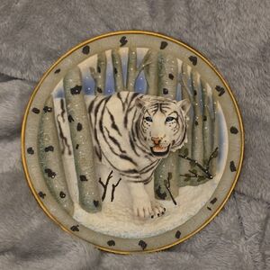 White Tiger Decorative Plate
